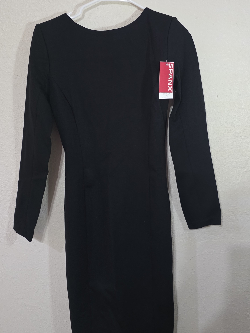 SPANX Black Ponte Low Back Midi Dress